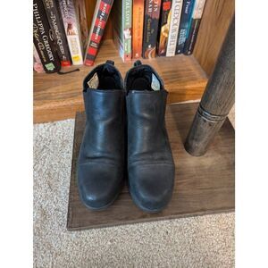 Sorel Women's Size 7.5 Black Suede Evie II Ankle Boots Booties Wedge
